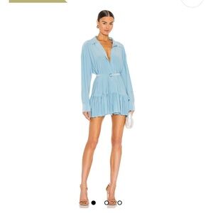 Norma Kamali Light Blue Long Sleeve Dress